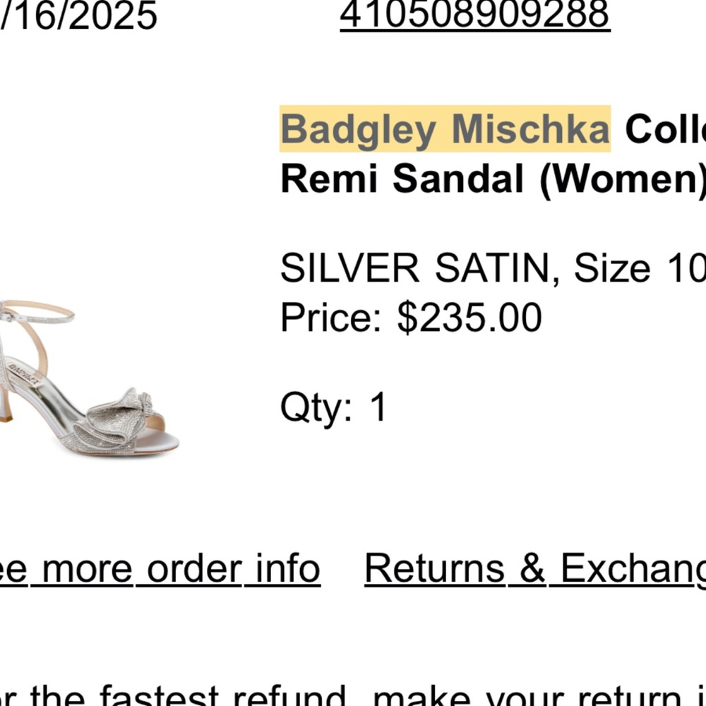 Badgley Mischka Silver Satin Heels